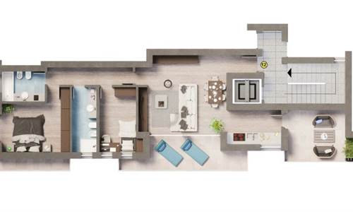 ZONA CENTRO: TRILOCALE TERZO PIANO CON TERRAZZO