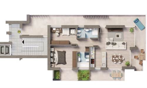 ZONA CENTRO: TRILOCALE CON DOPPI SERVIZI FINESTRATI 