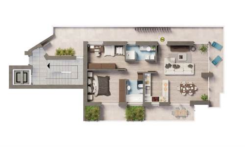 ZONA CENTRO: TRILOCALE CON TERRAZZI